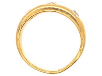 Victorian 18ct Gold Three Stone Diamond Gypsy Ring