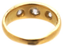 Victorian 18ct Gold Three Stone Diamond Gypsy Ring