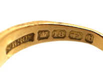 Victorian 18ct Gold Three Stone Diamond Gypsy Ring