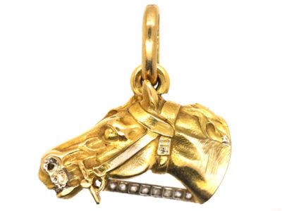 18ct Gold & Gem Set Pendant of a Horse’s Head