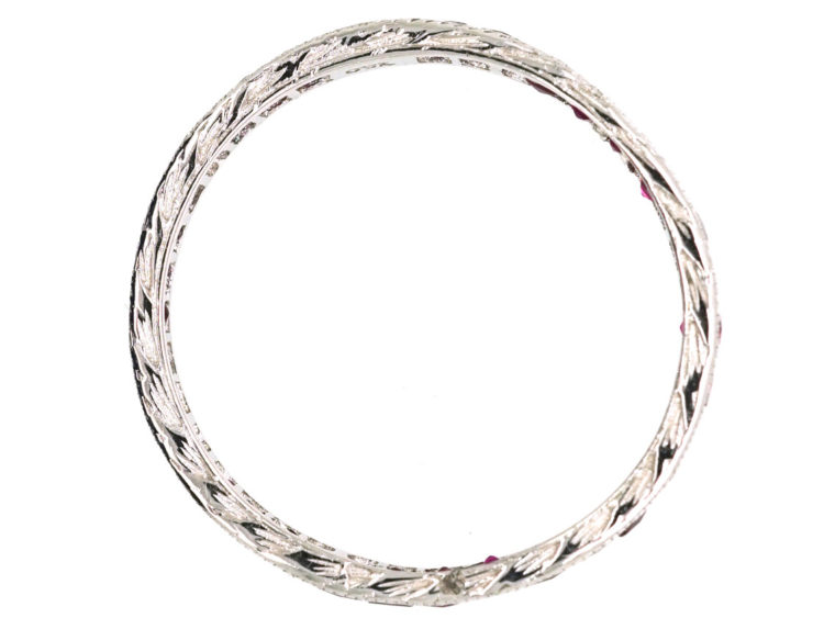 Art Deco 18ct White Gold Ruby Eternity Ring