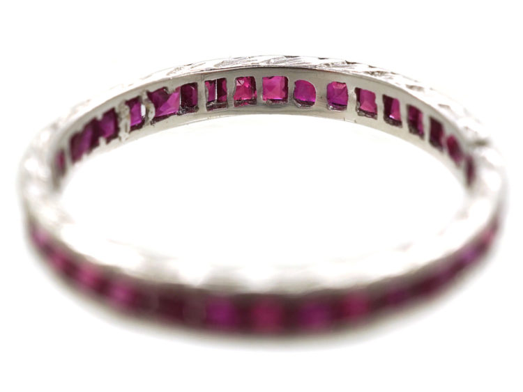 Art Deco 18ct White Gold Ruby Eternity Ring