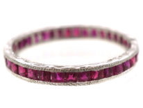 Art Deco 18ct White Gold Ruby Eternity Ring