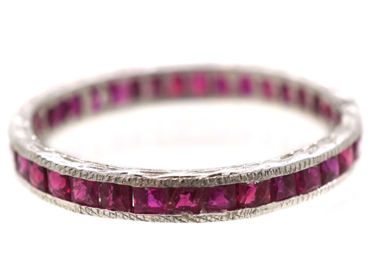 Art Deco 18ct White Gold Ruby Eternity Ring