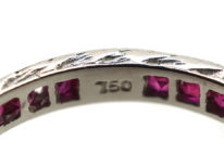Art Deco 18ct White Gold Ruby Eternity Ring