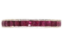Art Deco 18ct White Gold Ruby Eternity Ring
