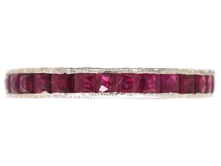 Art Deco 18ct White Gold Ruby Eternity Ring