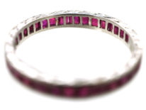 Art Deco 18ct White Gold Ruby Eternity Ring