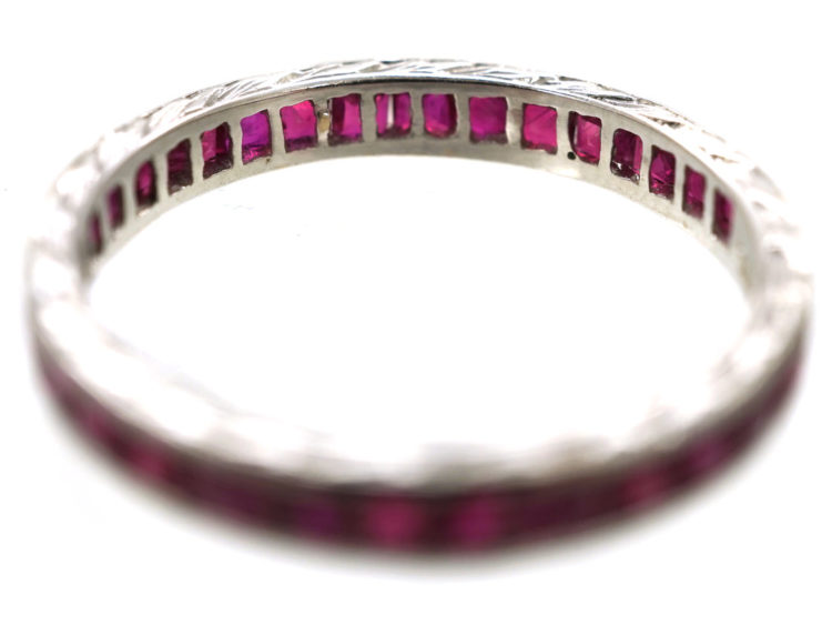 Art Deco 18ct White Gold Ruby Eternity Ring