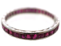 Art Deco 18ct White Gold Ruby Eternity Ring