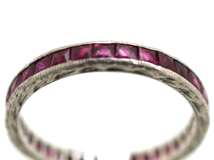 Art Deco 18ct White Gold Ruby Eternity Ring