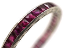 Art Deco 18ct White Gold Ruby Eternity Ring