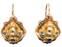 Georgian 15ct Gold Earrings With Hand Motif