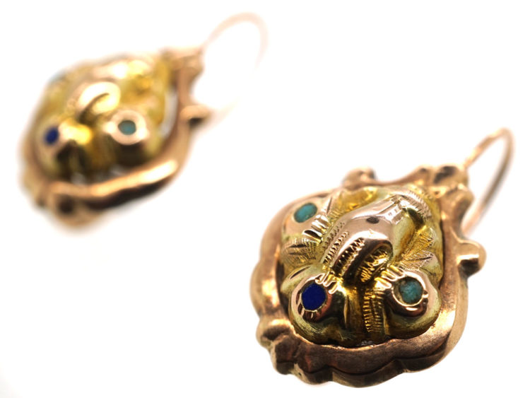 Georgian 15ct Gold Earrings With Hand Motif