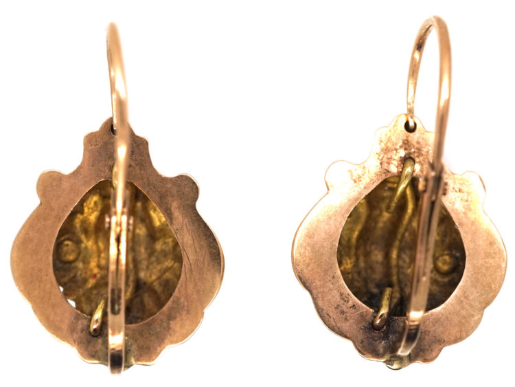 Georgian 15ct Gold Earrings With Hand Motif