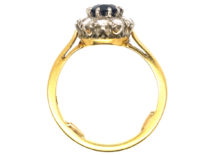18ct Gold & Platinum, Sapphire & Diamond Oval Cluster Ring