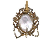 Austro-Hungarian Silver, Emerald, Pearl & Garnet Pendant with Enamelled Miniature