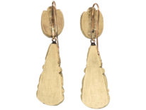 Early 19th Century Lava Cameo Night & Day Drop Earrings
