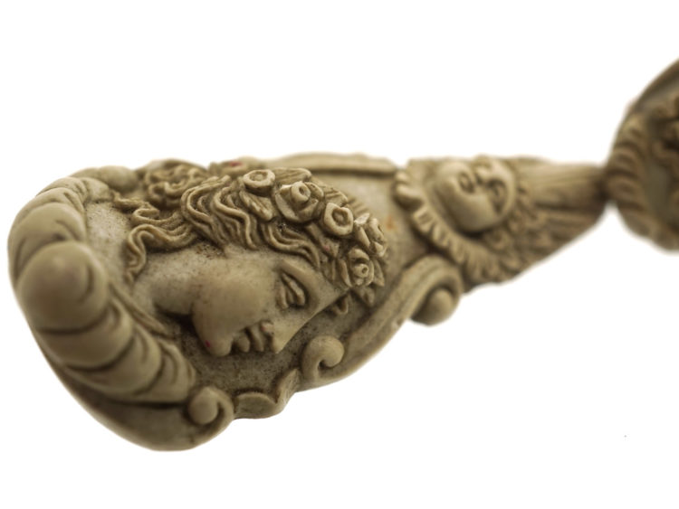 Early 19th Century Lava Cameo Night & Day Drop Earrings