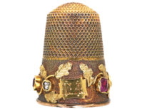 Victorian 15ct Gold Thimble with Stones that Spell Regard