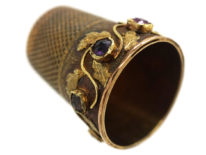 Victorian 15ct Gold Thimble with Stones that Spell Regard