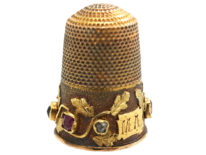 Victorian 15ct Gold Thimble with Stones that Spell Regard
