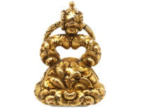Large Late Georgian Seal with Citrine Base on Original Split Ring