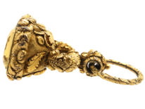 Large Late Georgian Seal with Citrine Base on Original Split Ring