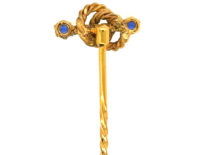 Edwardian 15ct Gold & Sapphire Lover's Knot Tie Pin