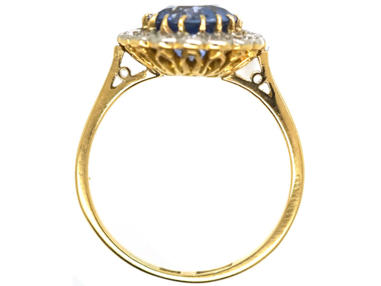 Edwardian Sapphire & Diamond Cluster Ring
