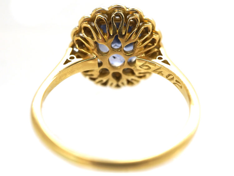 Edwardian Sapphire & Diamond Cluster Ring