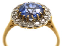 Edwardian Sapphire & Diamond Cluster Ring