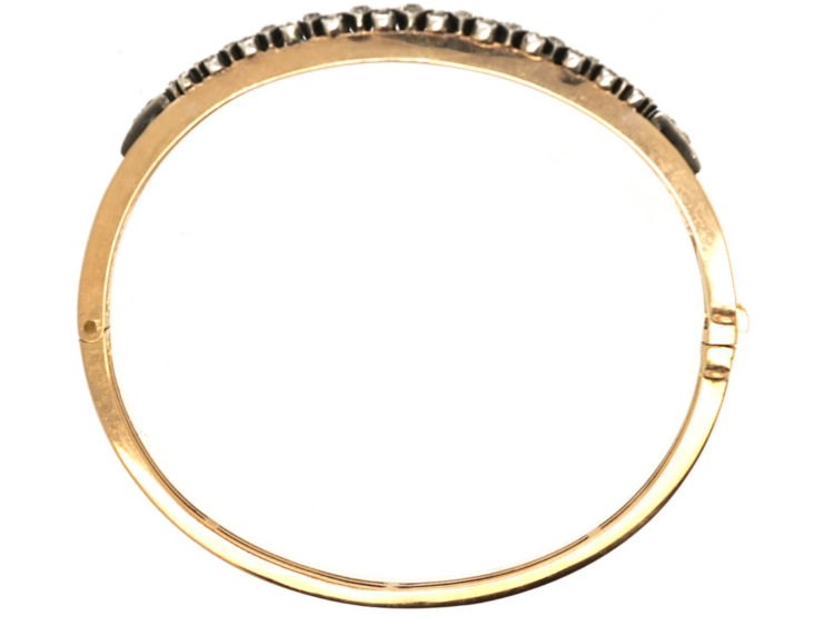 Edwardian 15ct Gold & Diamond Bangle