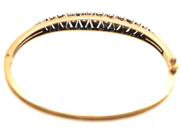 Edwardian 15ct Gold & Diamond Bangle