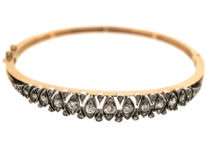 Edwardian 15ct Gold & Diamond Bangle