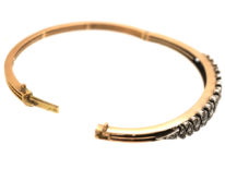 Edwardian 15ct Gold & Diamond Bangle