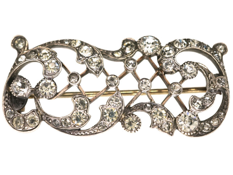Edwardian Silver & Gold Wash Paste Brooch