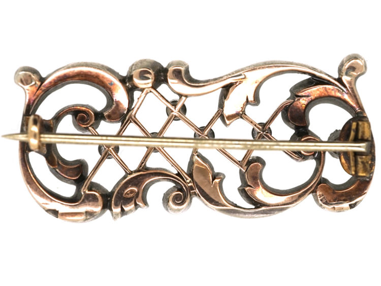 Edwardian Silver & Gold Wash Paste Brooch