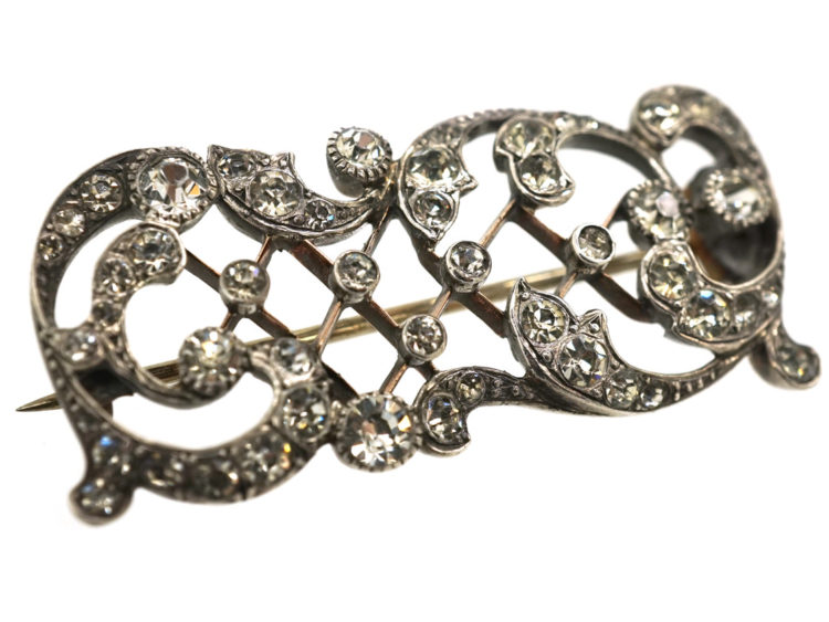 Edwardian Silver & Gold Wash Paste Brooch