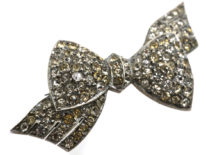 Silver & Paste Bow Brooch