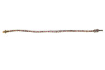 Silver & Gold, Red & White Paste Line Bracelet
