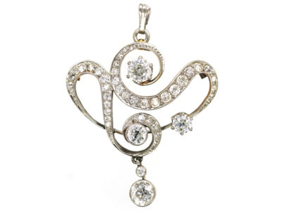 Art Nouveau Platinum & 15ct Gold Diamond Pendant Art Nouveau Platinum & 15ct Gold Diamond Pendant