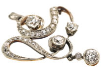 Art Nouveau Platinum & 15ct Gold Diamond Pendant