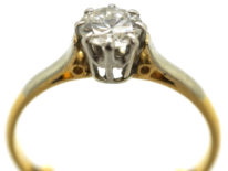 Art Deco 18ct Gold & Platinum, Diamond Solitaire Ring