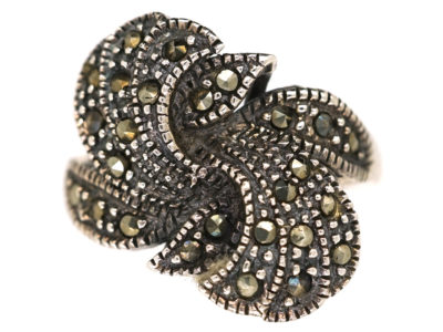 Silver & Marcasite Twist Ring