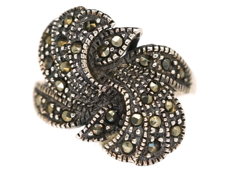 Silver & Marcasite Twist Ring