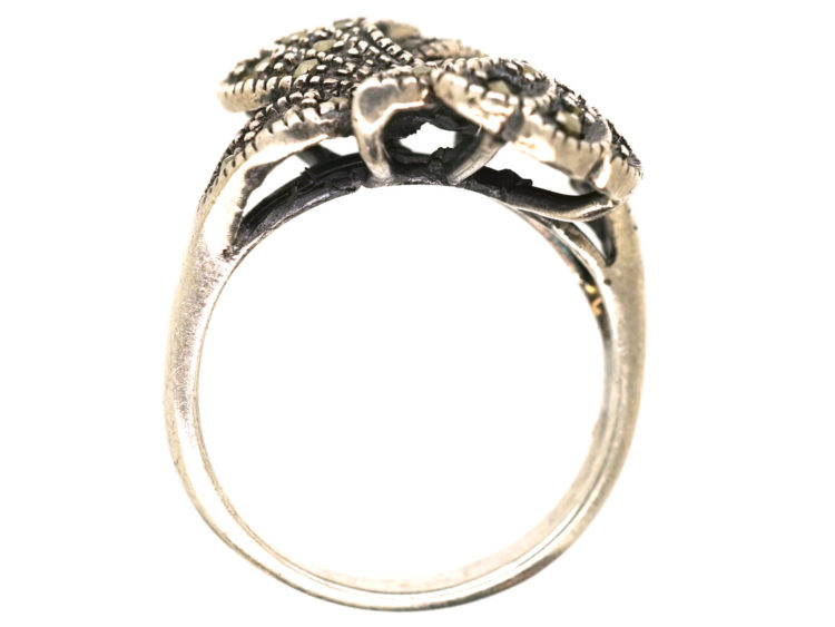 Silver & Marcasite Twist Ring
