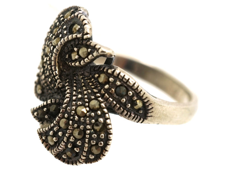 Silver & Marcasite Twist Ring