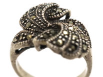 Silver & Marcasite Twist Ring