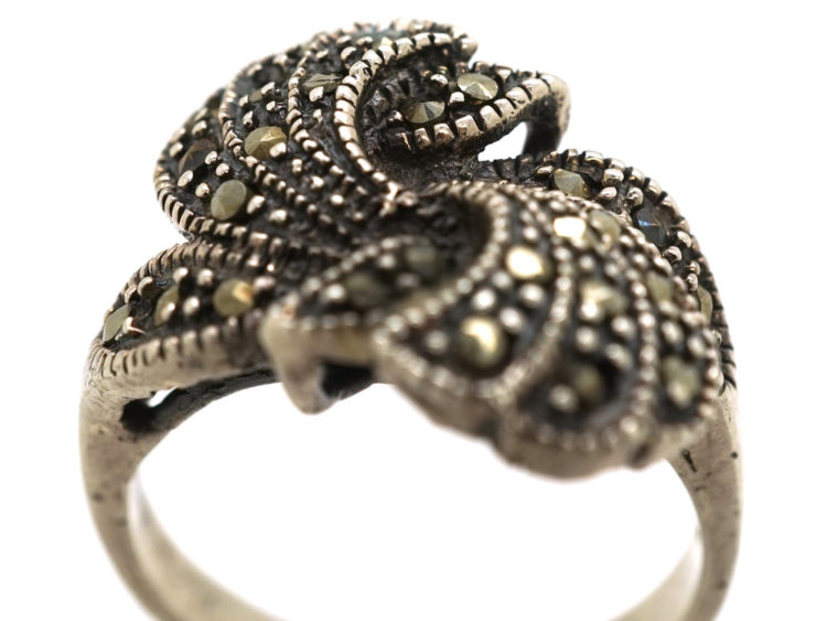 Silver & Marcasite Twist Ring